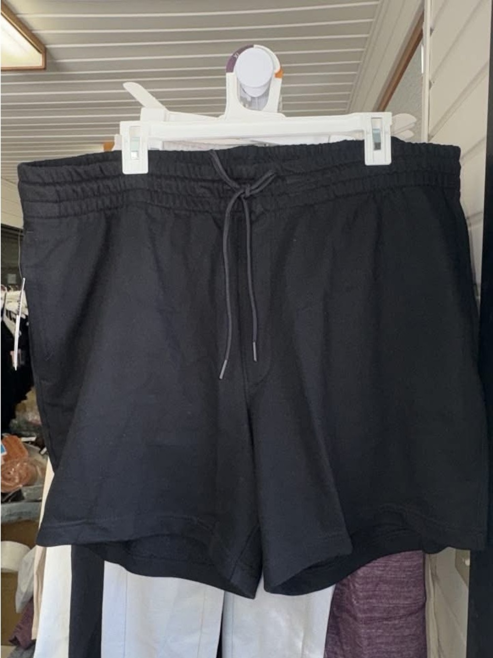 Mens Black Drawstring Athletic Shorts